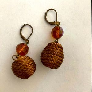 Earrings, handmade Basketweave